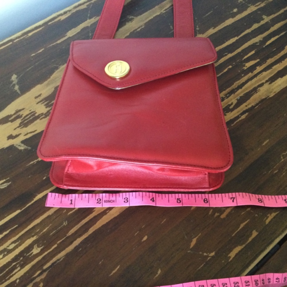 💞RARE VINTAGE FRED HAYMAN RED CROSSBODY BAG - Picture 6 of 11